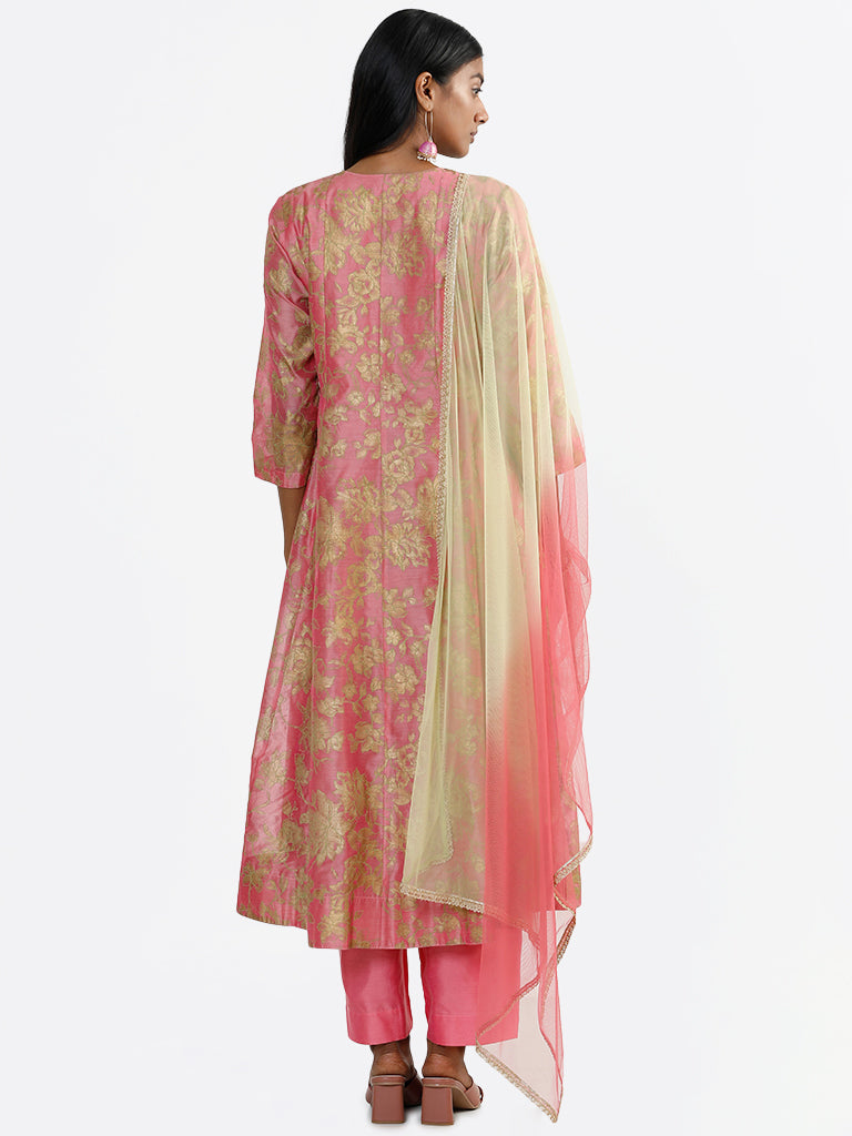 Vark by Westside Beige A-Line Kurta, Palazzos And Dupatta Price in India,  Full Specifications & Offers | DTashion.com